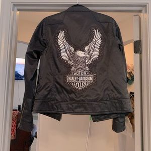Women’s Harley Davidson Riding jacket with Vintage rhinestone Eagle embroidery